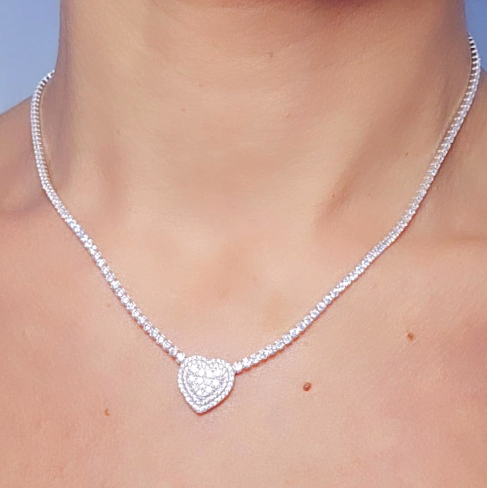Collana Tennis Heart