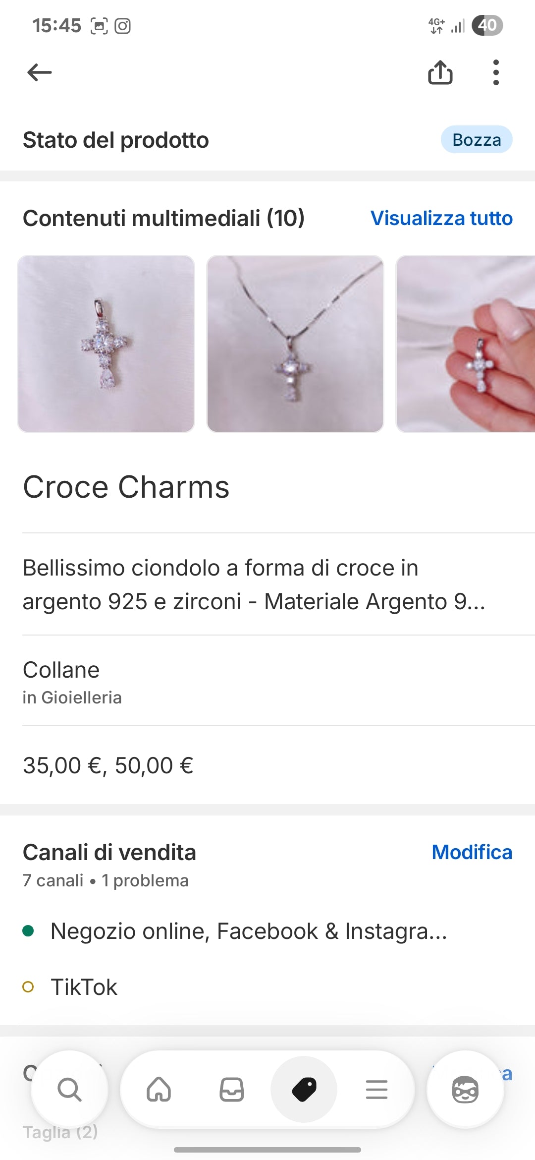 Collana Croce Shine