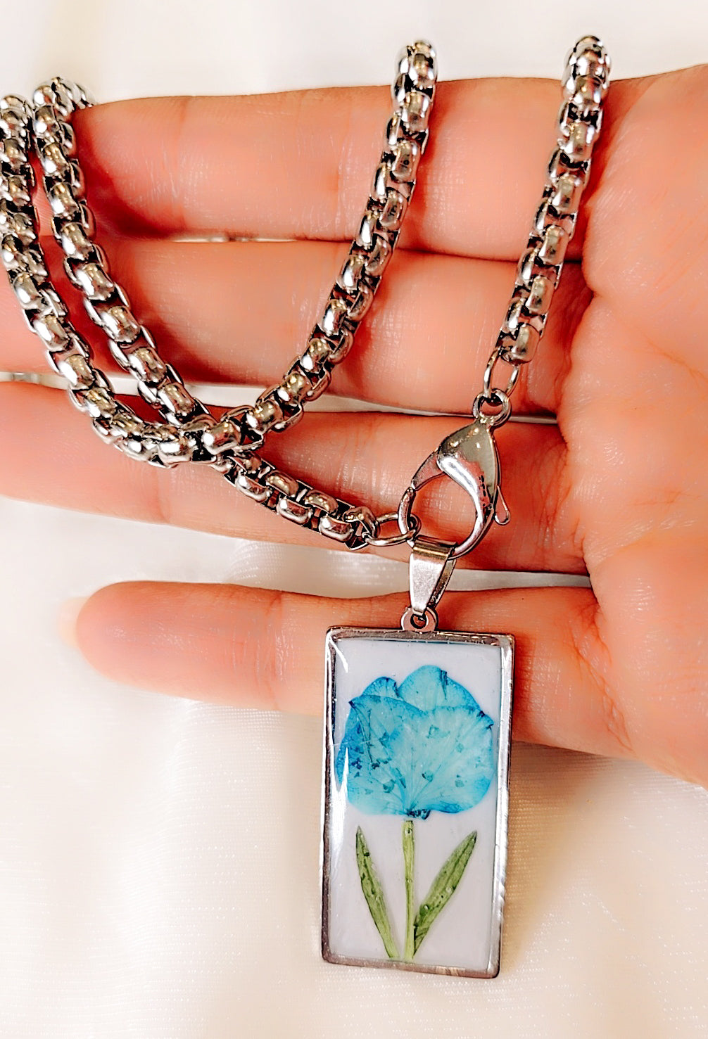 Ciondolo Rose Blue silver
