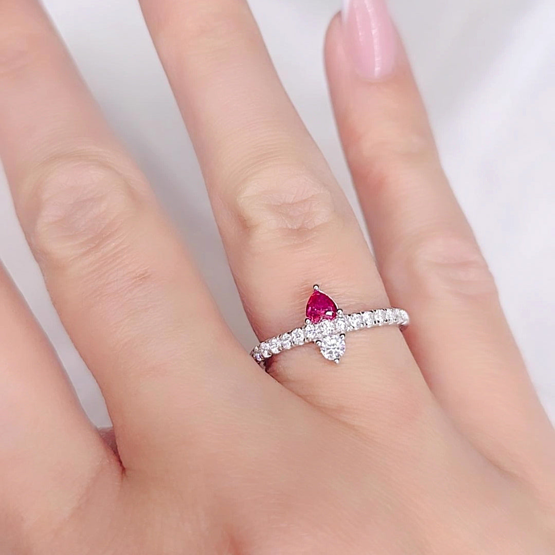 Anello Battito Inverso rosso