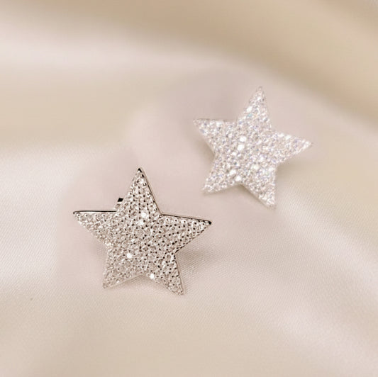 Orecchini Big stars silver