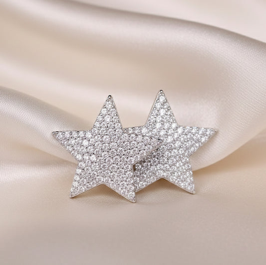 Orecchini Big stars silver
