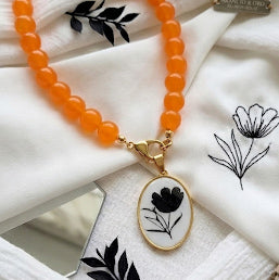 Collana Giada Arancio