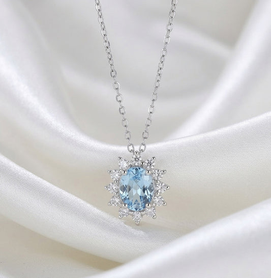 Collana light blue Flower