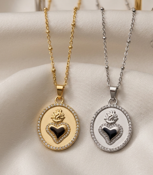 Collana Medaglione cuore sacro
