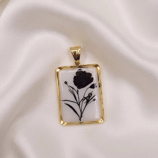 Ciondolo Black Flower