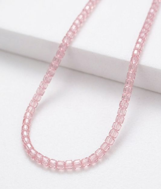 Collana Zirconi Grezzi Rosa