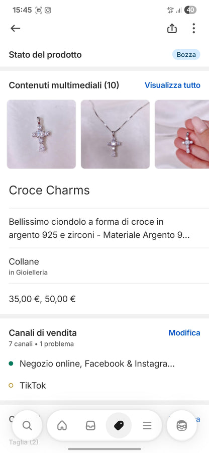 Collana Croce Shine
