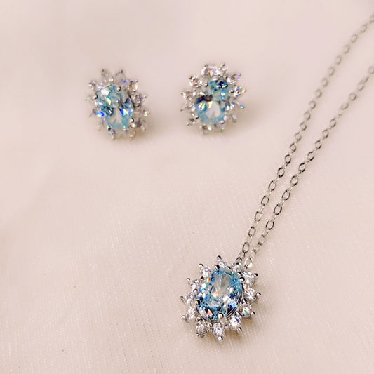 Collana light blue Flower