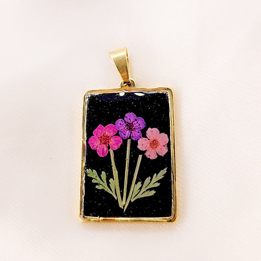Ciondolo Black Flowers