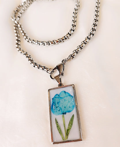 Ciondolo Rose Blue silver