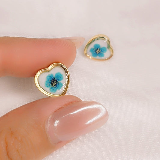 Orecchini Flower heart Blue