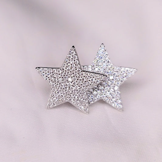 Orecchini Big stars silver