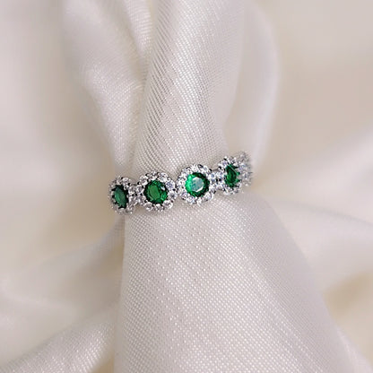 Anello Petali di luce verde