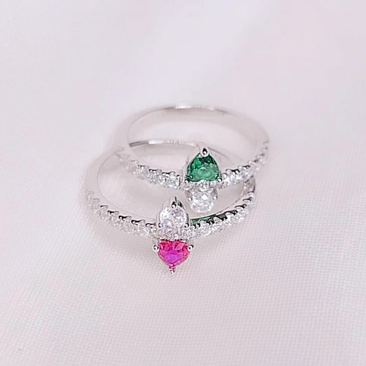 Anello double heart