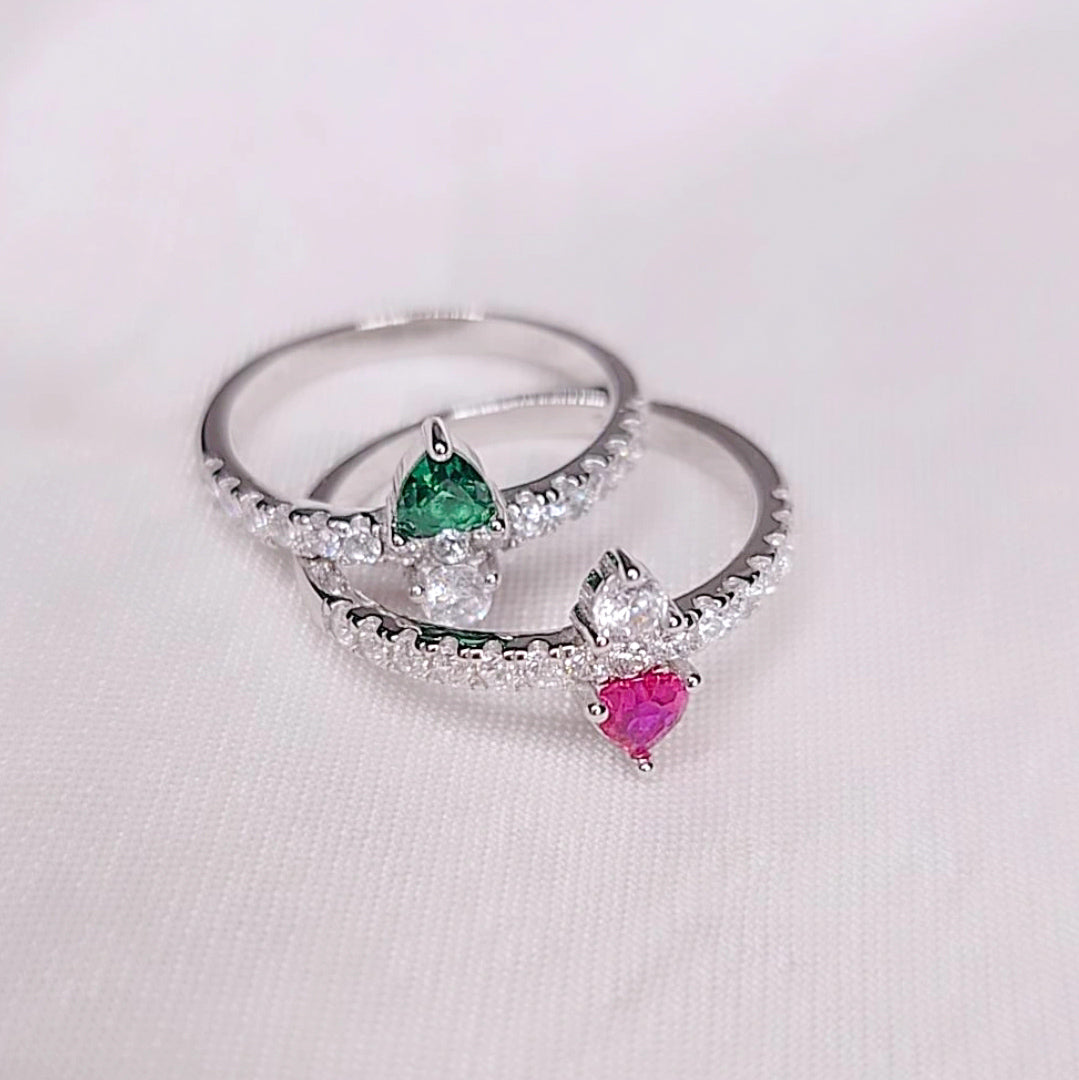 Anello double heart